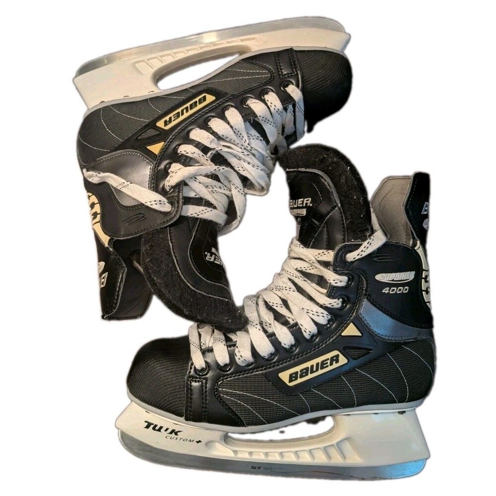 Bauer Supreme 4000 Ice Hockey Skates Mens 9.5 Tuuk Custom+ Blades Vintage